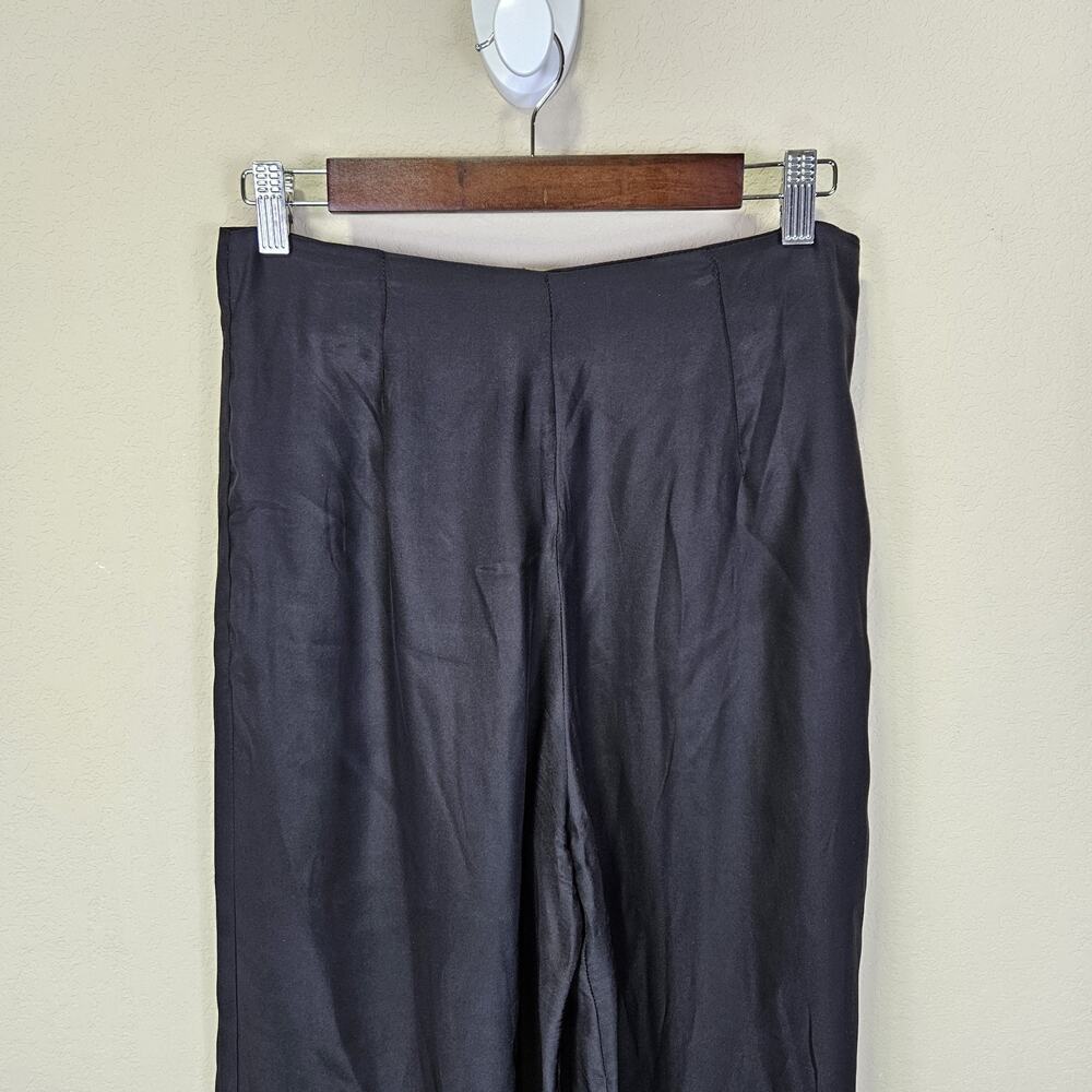 Line & Dot 100% Silk Wide Leg Pant Women M Revolve Minimal Quiet Luxury Black - Picture 5 of 16